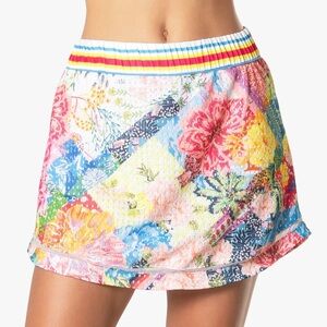 Lucky in Love Floral Tennis golf Skirt with built in shorts xs active skort